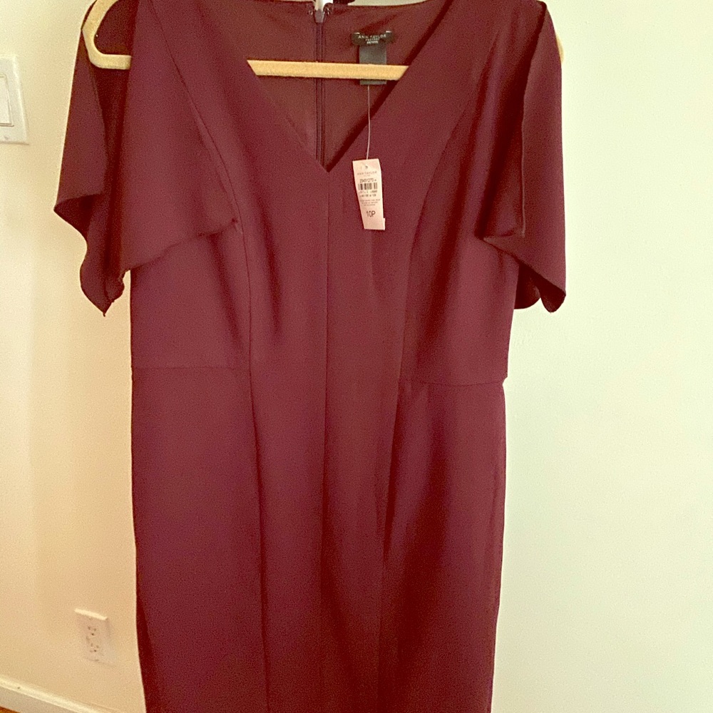 Burgundy Ann Taylor Midi Dress 10P